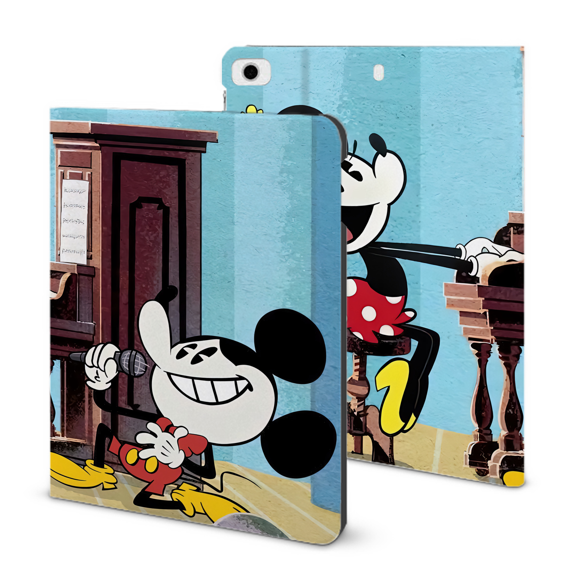 （画像用） ミッキーマウス Mickey Mouse IPad ケース ブック型 PUレザー TPU 耐衝撃 軽量 薄型 ペン収納なし 全面保護 IPad 各モデル対応